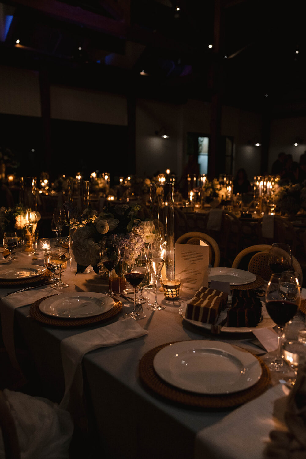 indoor moody wedding reception at The Dunlin wedding venue